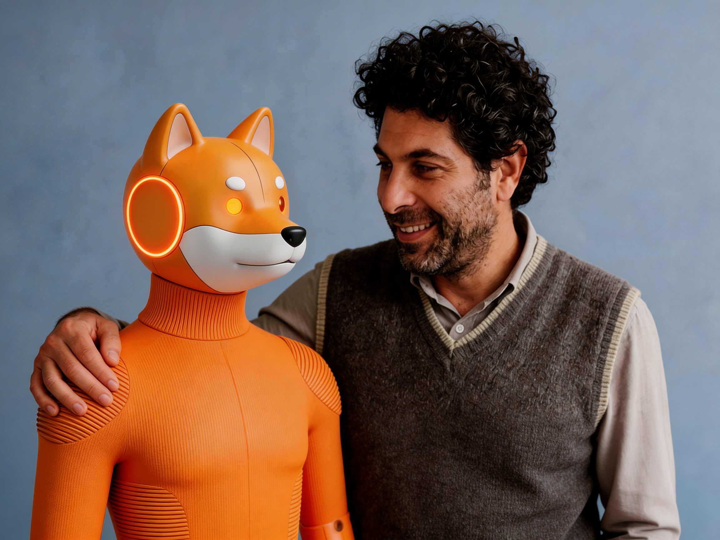 BonkShell robot with human companion